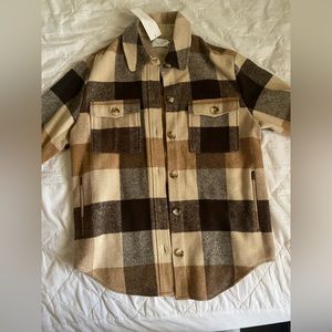 lush clothing brown plaid shacket